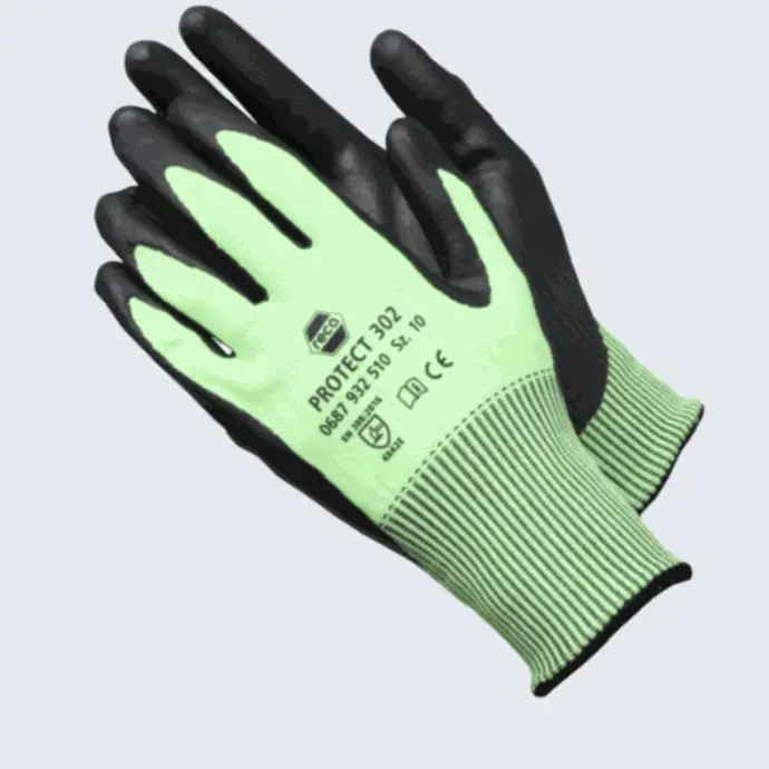 Guantes verdes con recubrimiento (2u.)